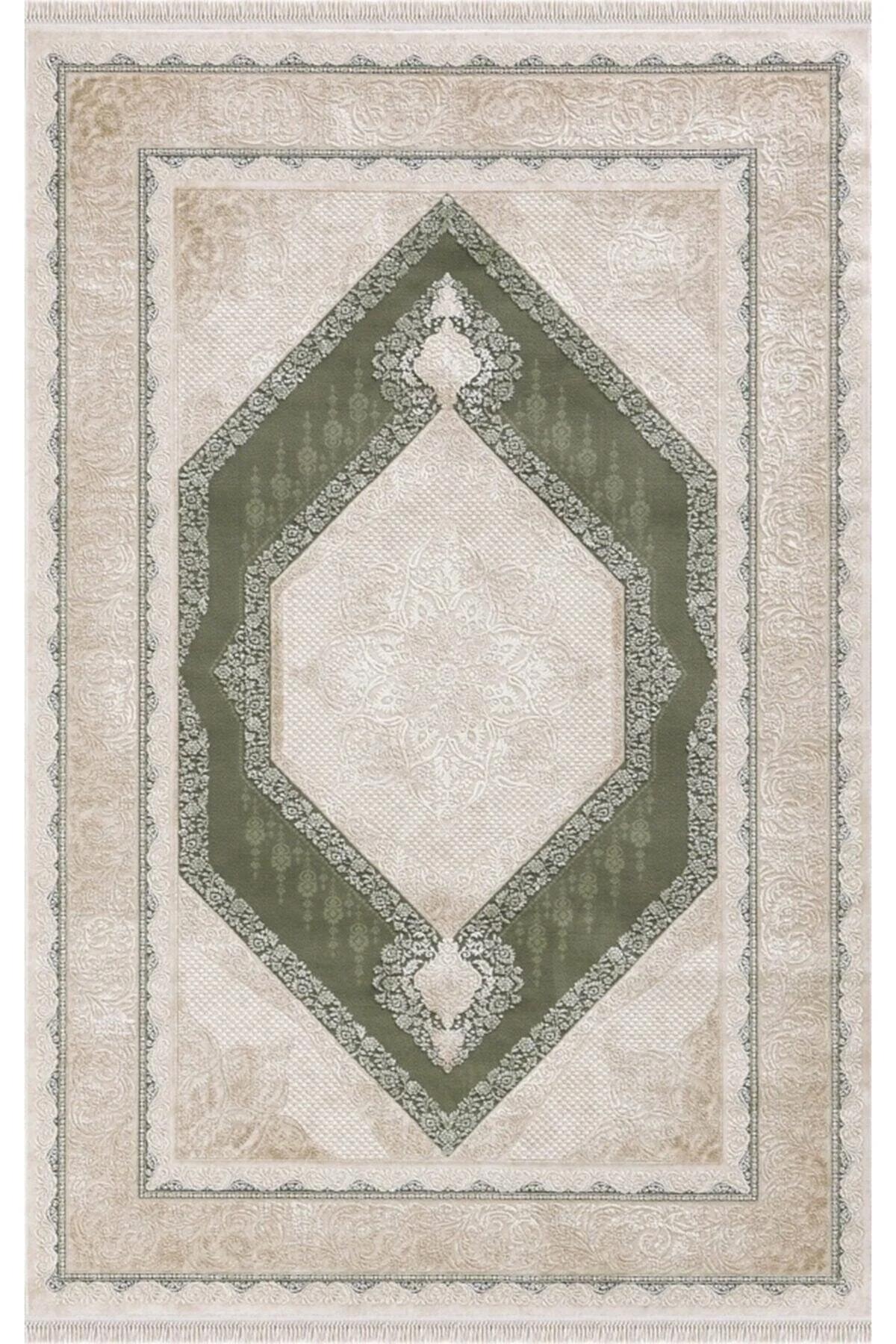 Merinos  Rodin 19769 Çok Renkli 11 mm Akrilik Antibakteriyel Yıkanabilir İnce Kaymaz Dikdörtgen Makine Dokuma Salon Halısı 80x500 cm