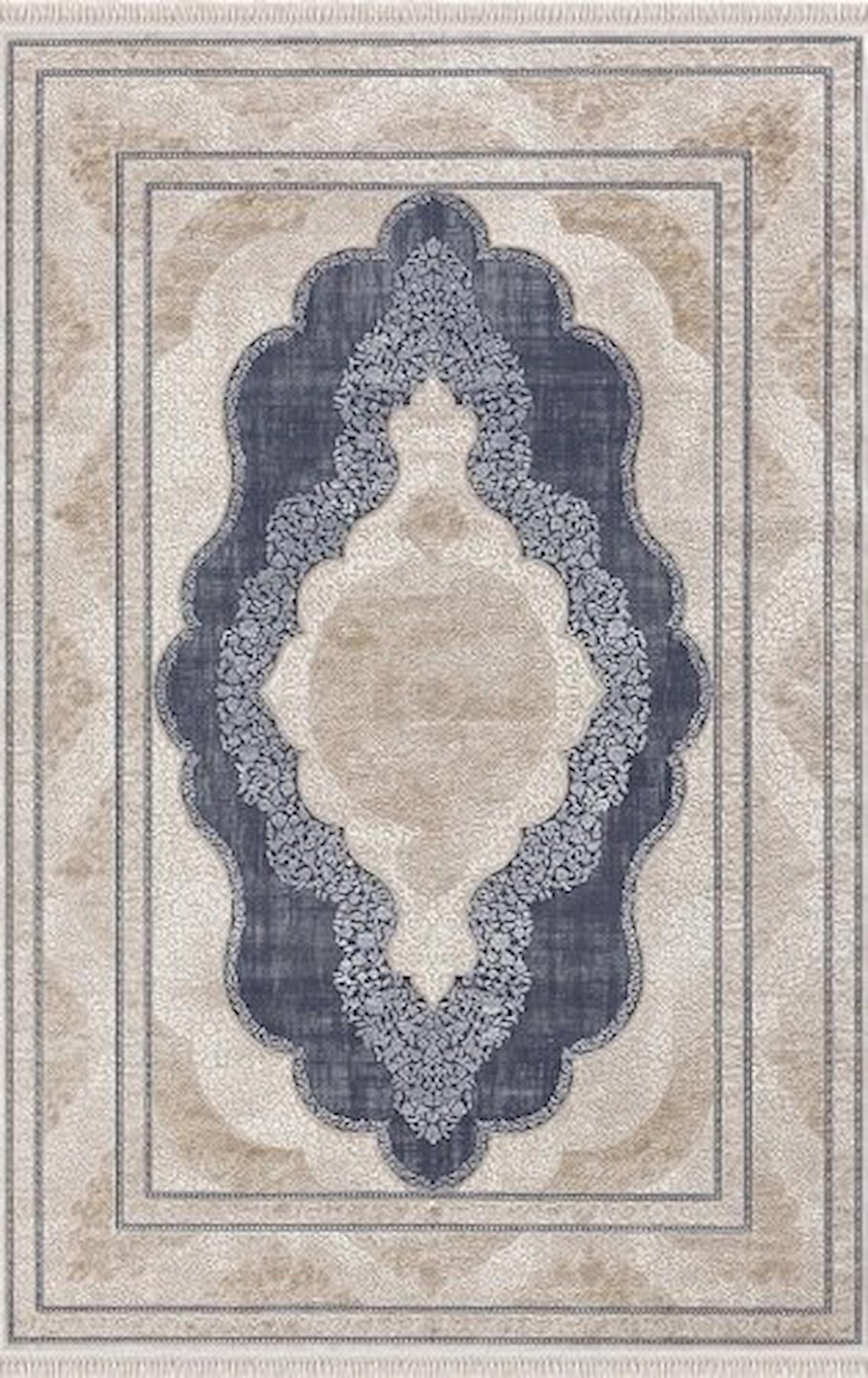 Merinos Rodin 19772 Krem 11 mm Akrilik Toz Tutmaz Yıkanabilir Kalın Kaymaz Dikdörtgen Makine Dokuma Salon Halısı 100x300 cm