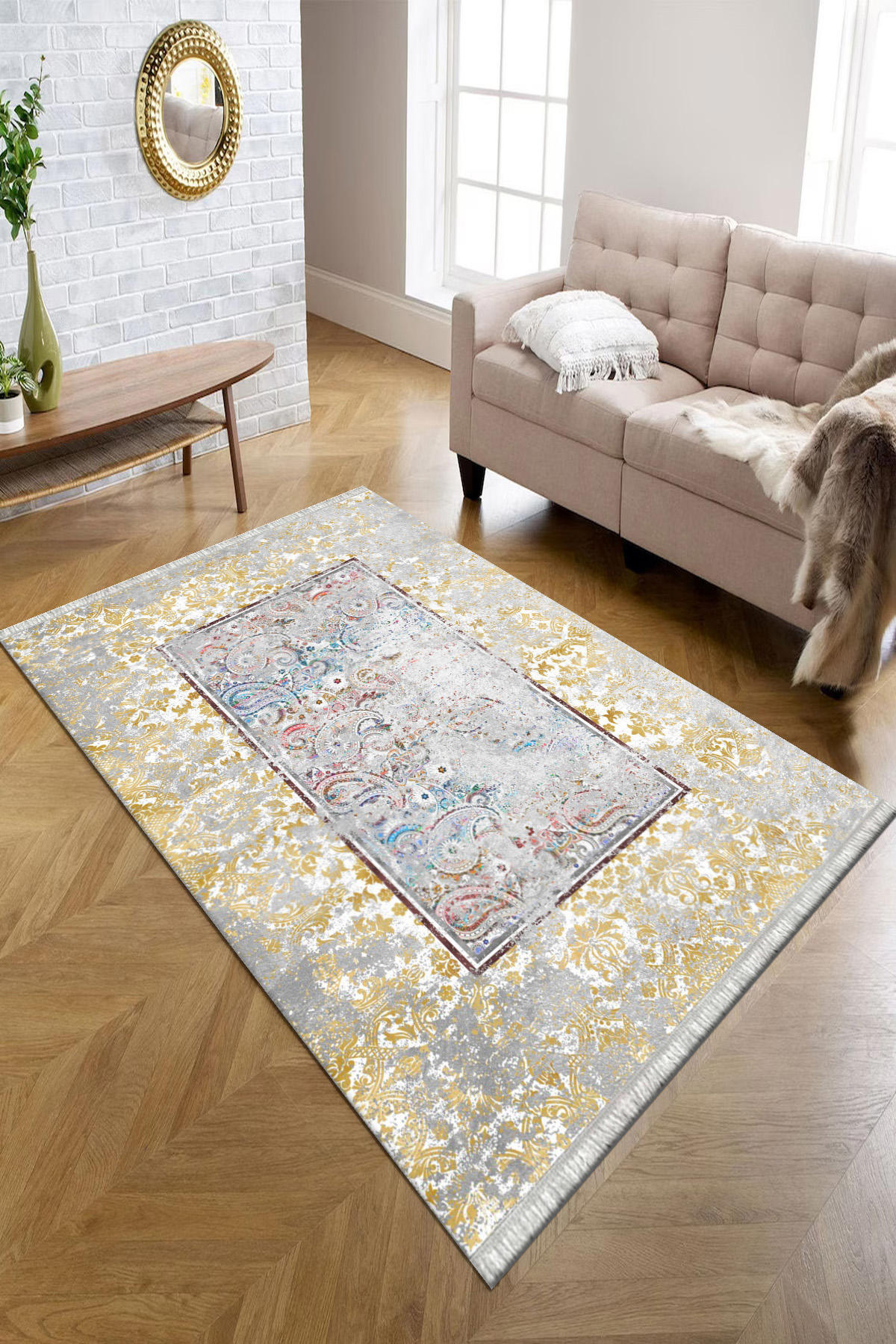 Kreatif Halı Kırmızı 4 mm Polyester Antibakteriyel Yıkanabilir İnce Kaymaz Dot Taban Çiçek Desenli Dikdörtgen Makine Dokuma Salon Halısı 80x150 cm