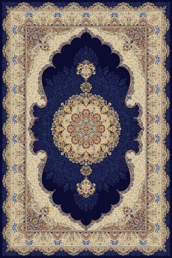 Tuğra Halı Sümer SM03 Lacivert 5 mm Polyester Yıkanabilir İnce Dikdörtgen Makine Dokuma Salon Halısı 80x150 cm
