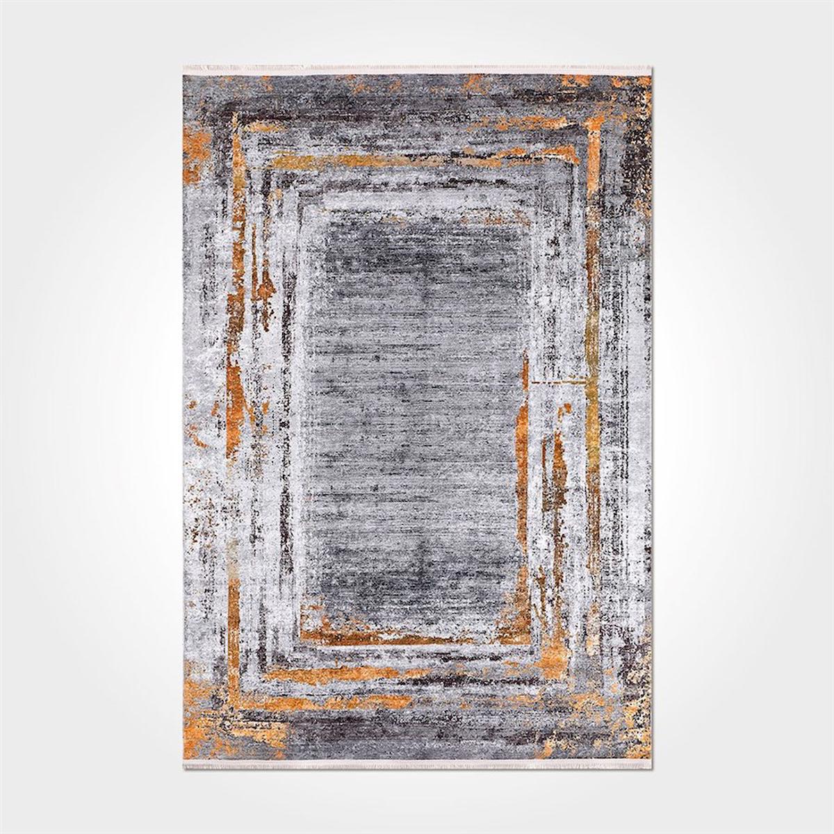 Crea Halı 2088PC Çok Renkli Pamuk-Polyester Yıkanabilir Orta Kaymaz Pamuk Taban Dikdörtgen Makine Dokuma Salon Halısı 80x150 cm