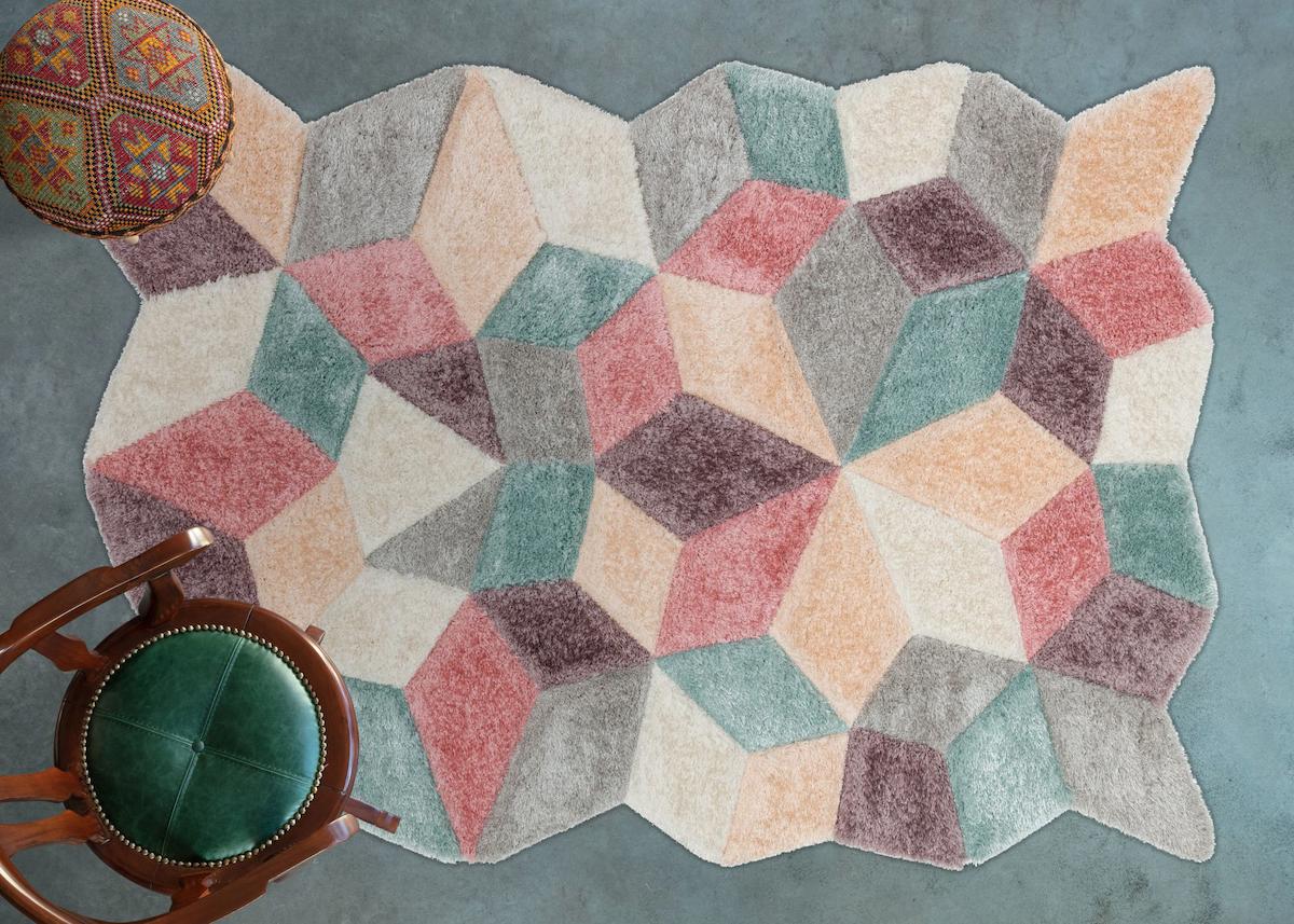 Apex Florida 5211 Çok Renkli Viskon Yıkanabilir İnce Kaymaz Jüt Taban Dikdörtgen Makine Dokuma Salon Halısı 140x220 cm