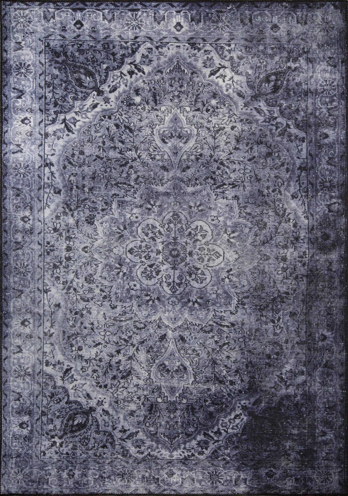 Artloop AL-22 Gri 4 mm Polyester Yıkanabilir İnce Kaymaz Jüt Taban Dikdörtgen Makine Dokuma Salon Halısı 160x200 cm