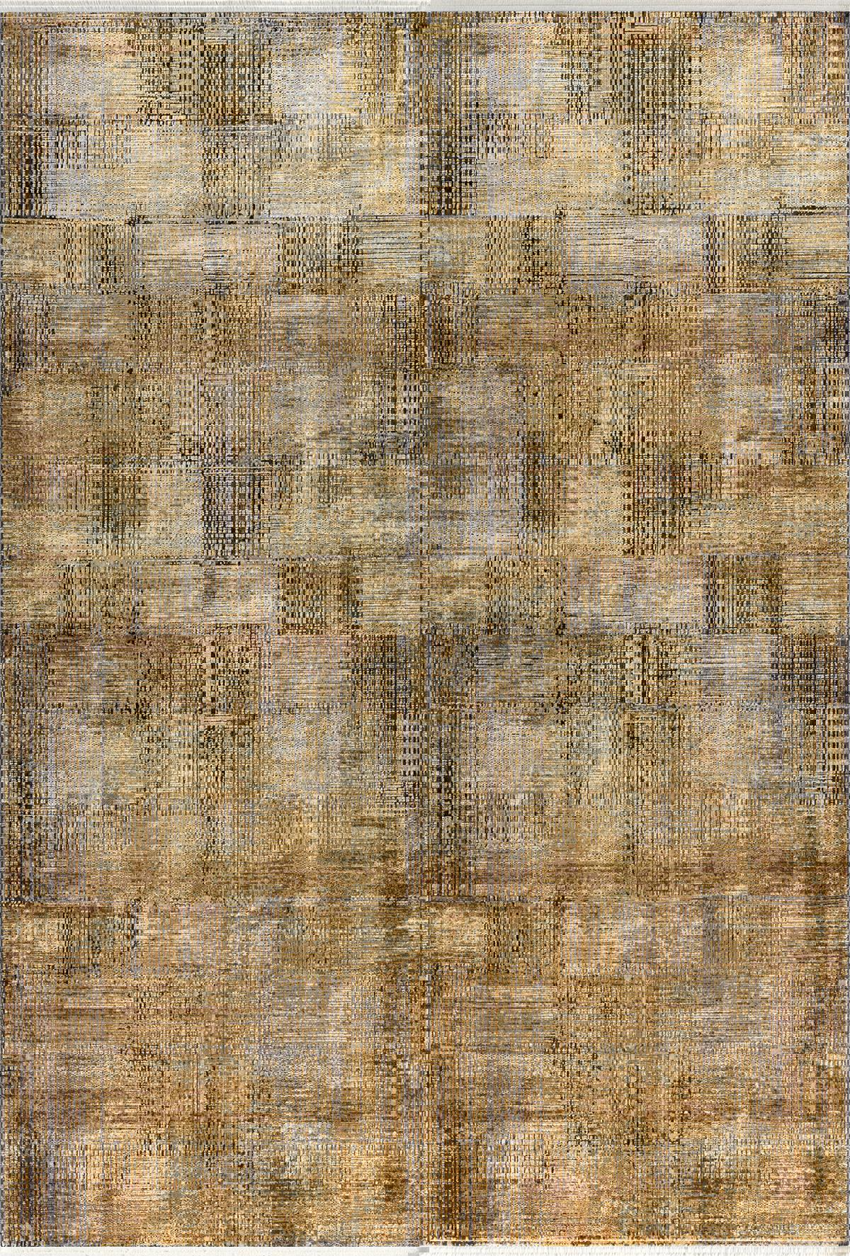 Sanat Halı Oasis 3452 Çok Renkli 8 mm Viskon Antibakteriyel Yıkanabilir Kalın Kaymaz Lateks Taban Dikdörtgen Makine Dokuma Salon Halısı 100x200 cm