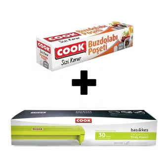 Cook Buz Dolabı Poşeti Adet + Bas&Kes Streç Film