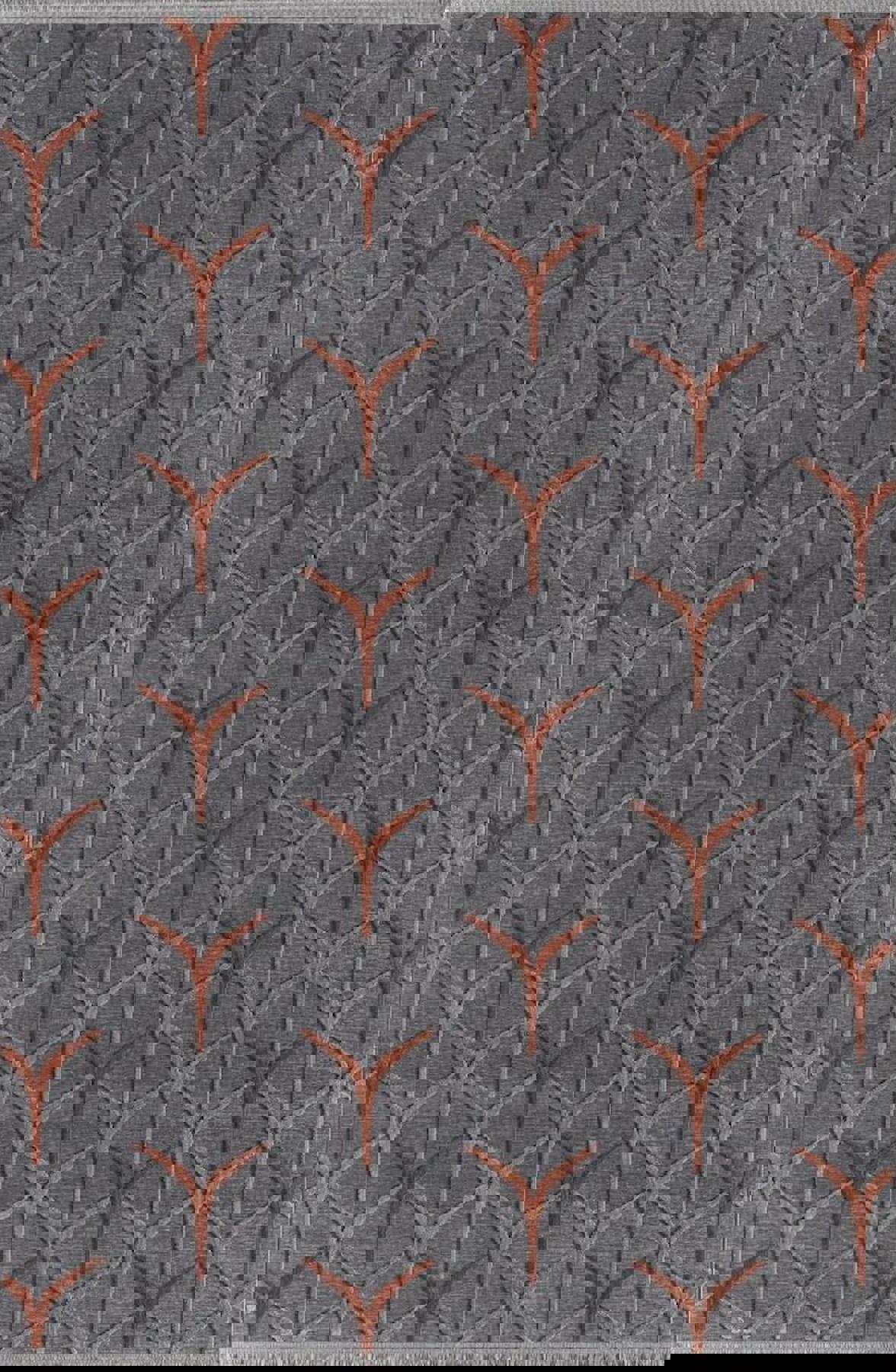 Pierre Cardin Maxwell MK04D Antrasit-Kırmızı 0.8 mm Akrilik Yumuşak Yıkanabilir İnce Kaymaz Dikdörtgen Makine Dokuma Salon Halısı 160x230 cm