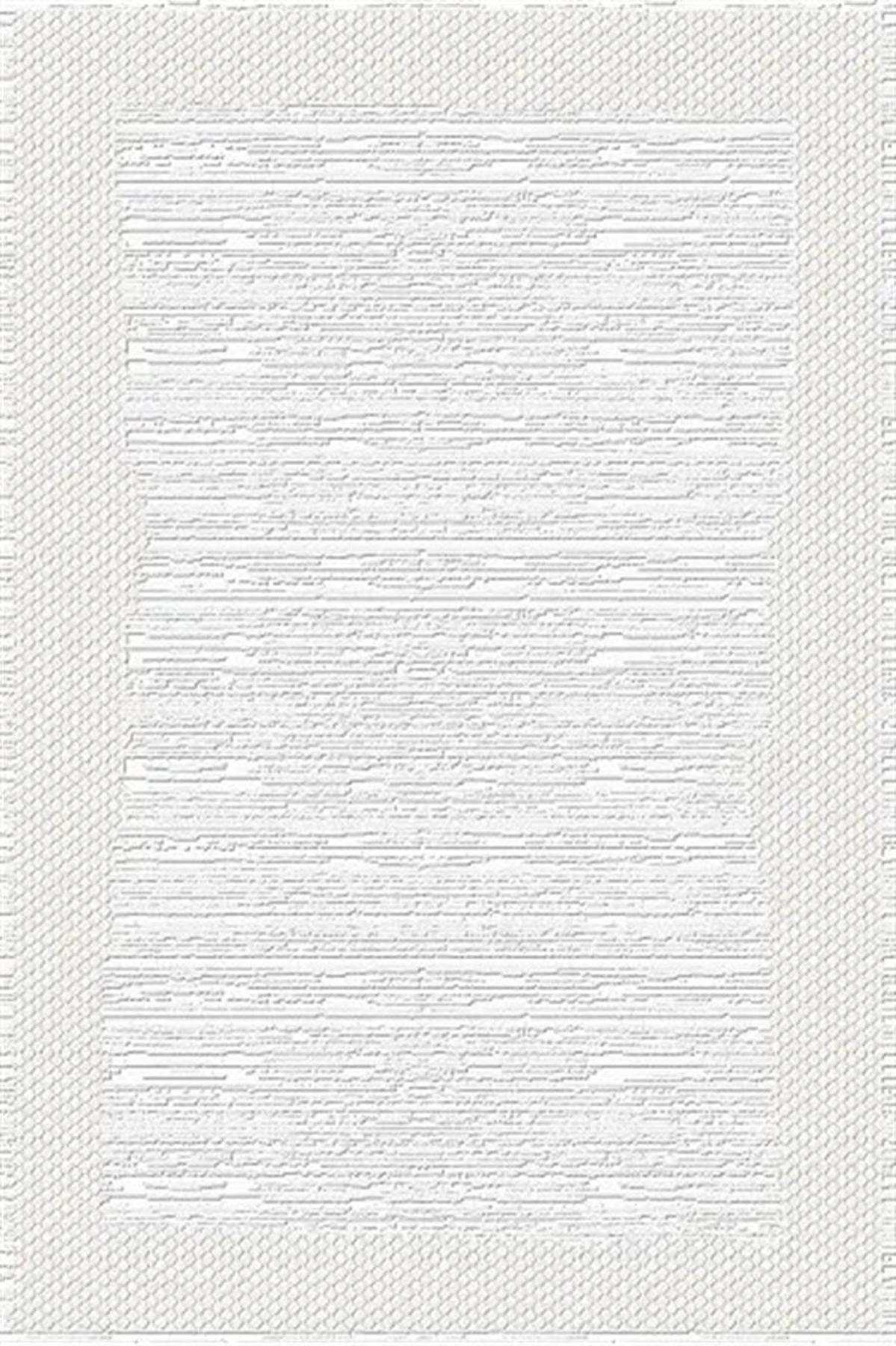 Kreasyon Halı Universal A0294 Krem 8 mm Akrilik Yıkanabilir Kalın Kaymaz Pamuk Taban Dikdörtgen Makine Dokuma Salon Halısı 80x500 cm