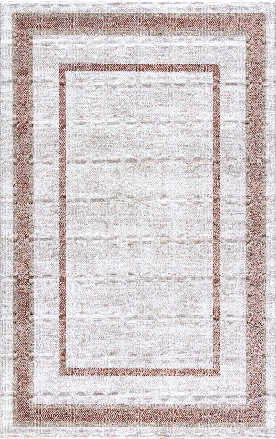 Padişah Vera 61278 Vizon 9 mm Polyester Toz Tutmaz Yıkanabilir İnce Kaymaz Dikdörtgen Makine Dokuma Salon Halısı 180x180 cm