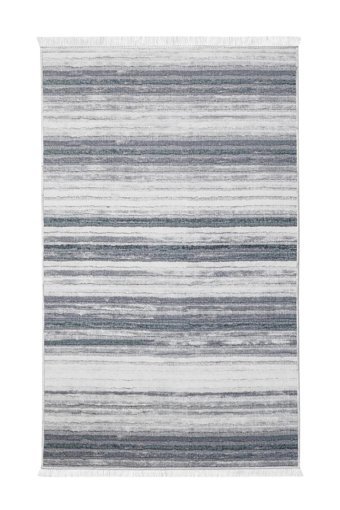Dijidekor 9026 Gri 6 mm Polyester Yıkanabilir Orta Kaymaz Dot Taban Dikdörtgen Makine Dokuma Salon Halısı 200x300 cm
