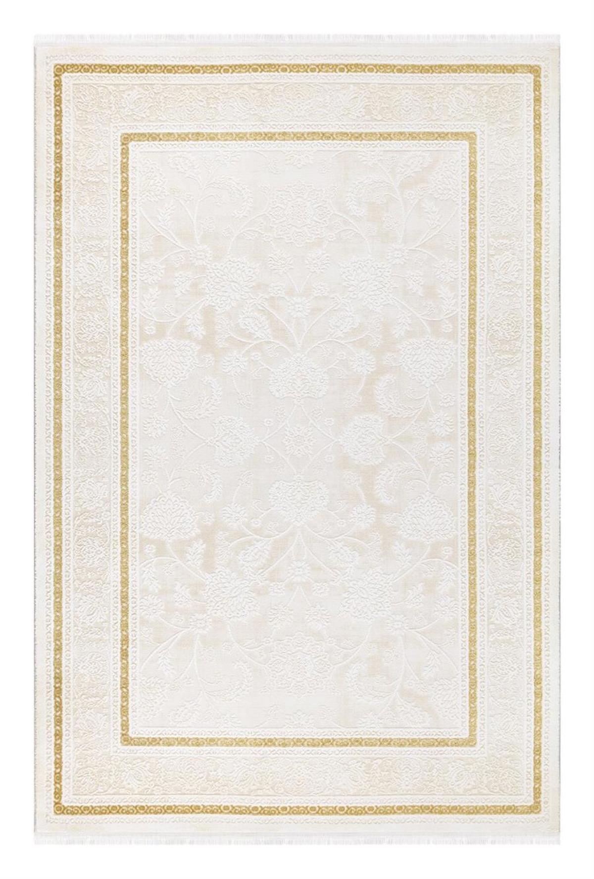 İpek Mekik Halı Gaspara 14951 Sarı 11 mm Akrilik Yıkanabilir Orta Kaymaz Pamuk Taban Dikdörtgen Makine Dokuma Antre-Çocuk Odası-Salon-Yatak Odası Halısı 240x300 cm
