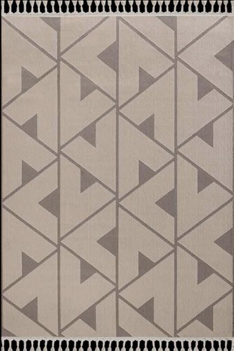 Flora Halı Harley 7117F Krem 6 mm Mikropolyester Silinebilir Yıkanabilir İnce Dikdörtgen Makine Dokuma Salon Halısı 170x250 cm