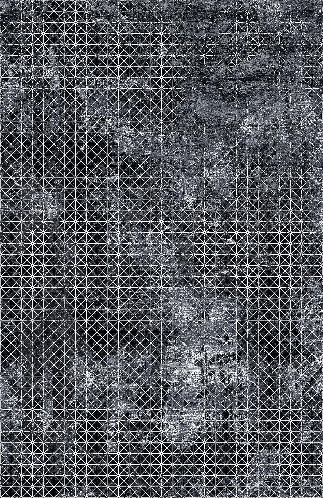 Royal Halı Nero NO09A Beyaz - Siyah 10 mm Akrilik Antibakteriyel Yıkanabilir Kalın Kaymaz Lateks Taban Dikdörtgen Makine Dokuma Salon Halısı 100x200 cm