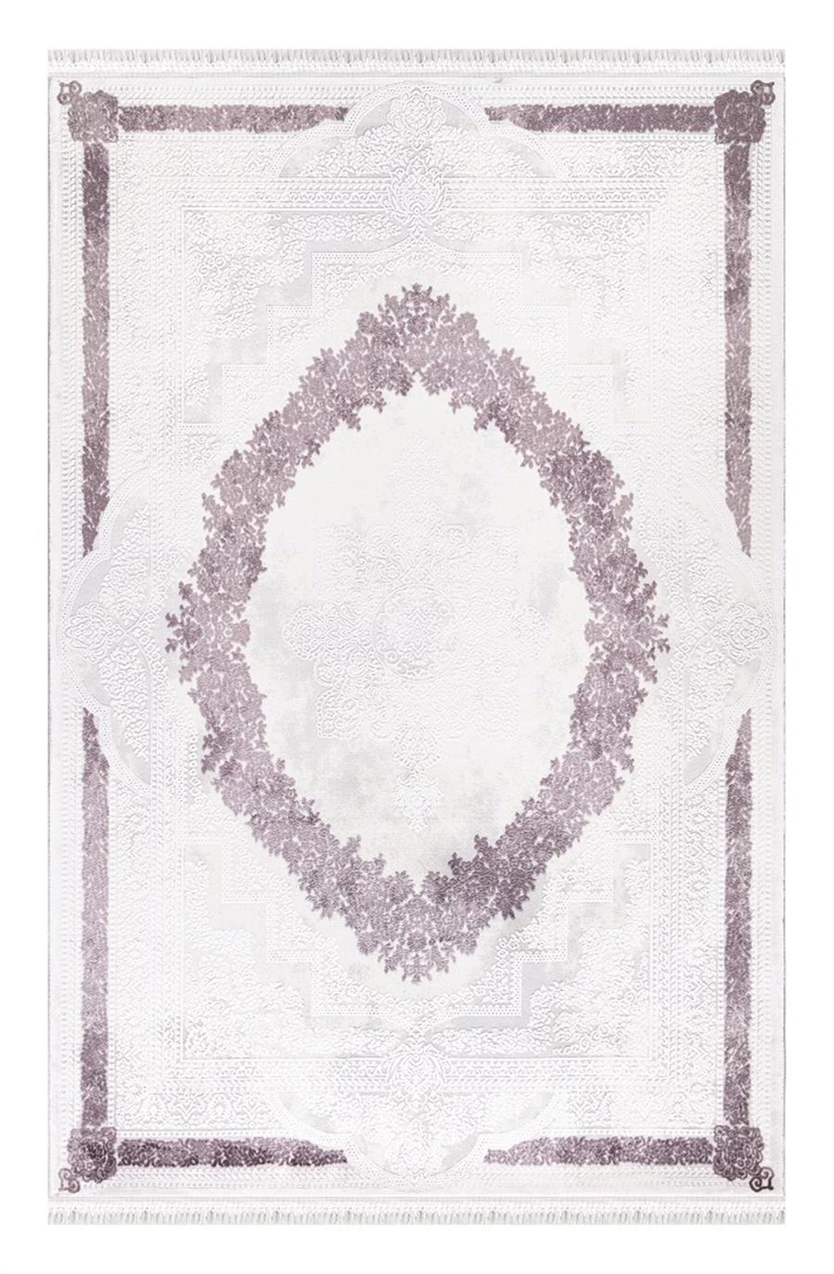 İpek Mekik Halı Blossom 13454 Krem 10 mm Bambu Yıkanabilir Orta Kaymaz Pamuk Taban Dikdörtgen Makine Dokuma Antre-Çocuk Odası-Salon-Yatak Odası Halısı 100x150 cm