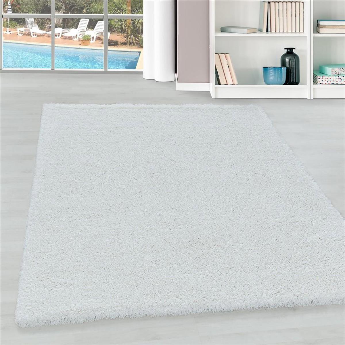 Red Halı Beyaz 30 mm Polipropilen Antibakteriyel Yıkanabilir Kalın Kaymaz Lateks Taban Dikdörtgen Makine Dokuma Salon Halısı 100x200 cm