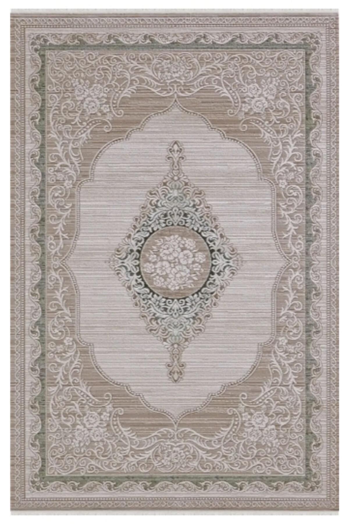 Padişah Sümela 34934 Çok Renkli 11 mm Akrilik Antibakteriyel Yıkanabilir İnce Kaymaz Dikdörtgen Makine Dokuma Salon Halısı 80x500 cm