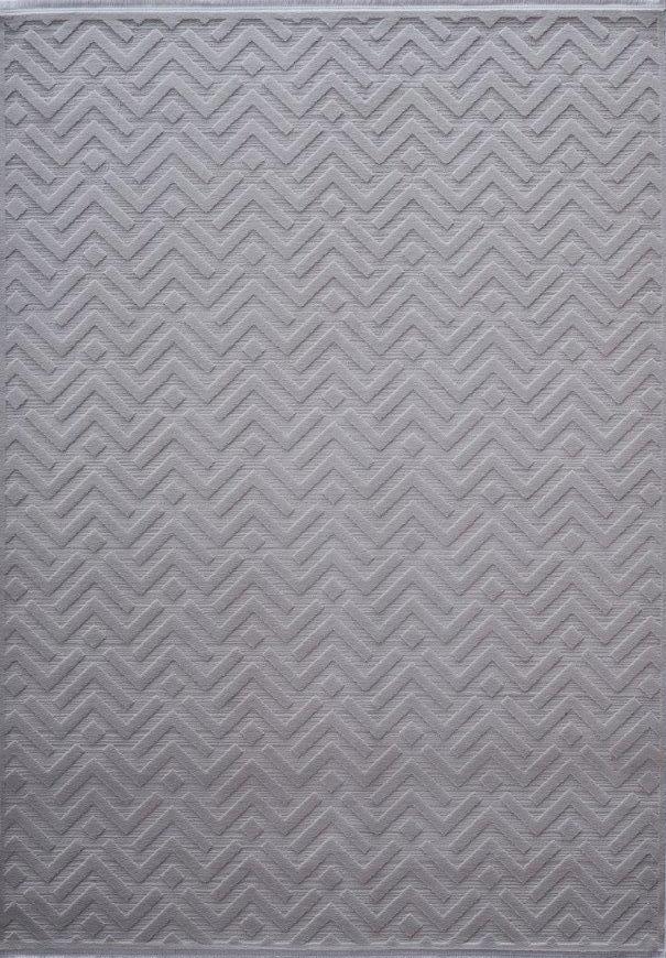 Gümüşsuyu Pera 13317 Gri 7 mm Polyester Antibakteriyel Yıkanabilir İnce Pamuk Taban Dikdörtgen Makine Dokuma Salon Halısı 120x180 cm