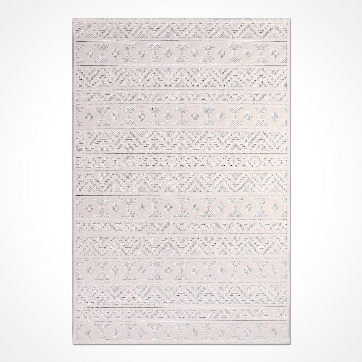 Dekozer Krem 10 mm Pamuk-Polyester Antialerjenik-Toz Tutmaz Yıkanabilir Orta Kaymaz Pamuk Taban Dikdörtgen Makine Dokuma Oturma Odası-Salon Halısı 80x150 cm