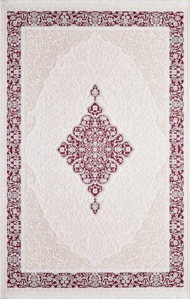 Gümüşsuyu 11314 Krem 8 mm Viskon Antibakteriyel Yıkanabilir Orta Dikdörtgen Makine Dokuma Salon Halısı 80x150 cm