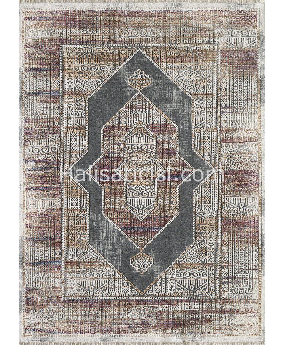 Gümüşsuyu Risus 11585 Krem 5 mm Polyester Antibakteriyel Yıkanabilir İnce Kaymaz Dikdörtgen Makine Dokuma Salon Halısı 80x150 cm