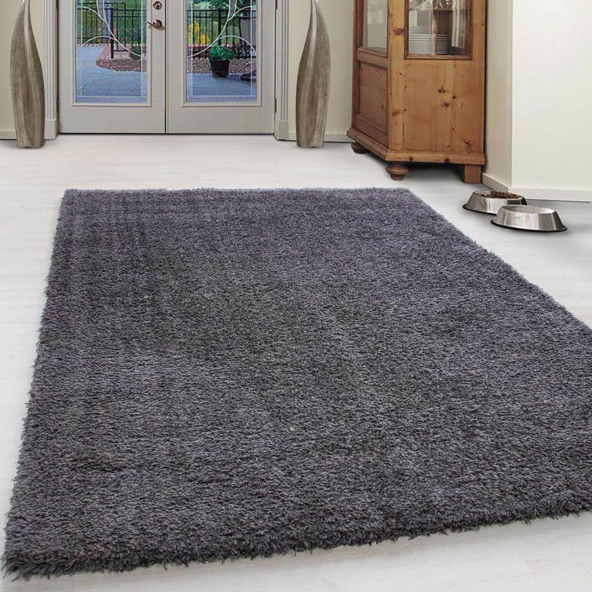 Red Halı Ancona 9000 Gri 50 mm Polyester Antialerjenik Kalın Kaymaz Jüt Taban Dikdörtgen Makine Dokuma Çocuk Odası-Salon Halısı 80x150 cm
