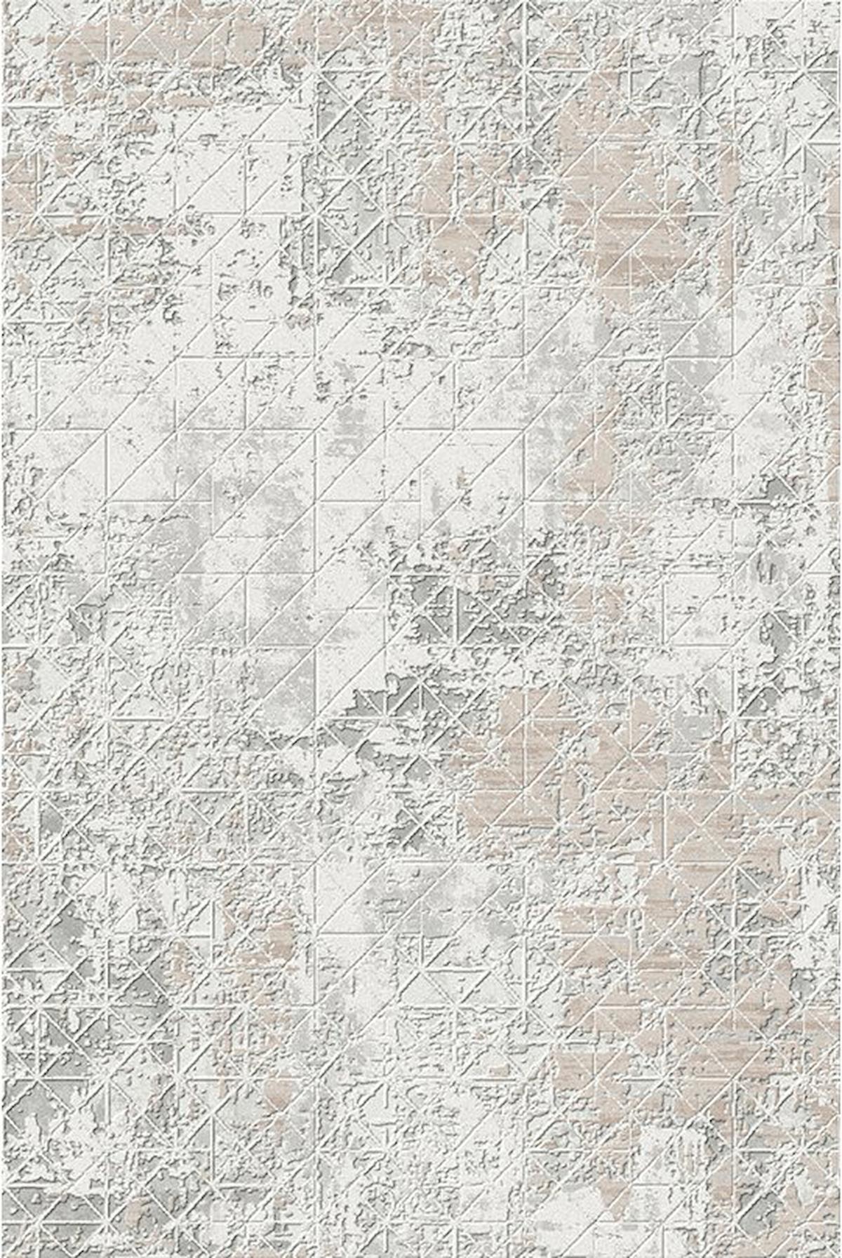 Kreasyon Halı Hesna A0003 Krem Akrilik Yıkanabilir Kalın Pamuk Taban Dikdörtgen Makine Dokuma Salon Halısı 150x233 cm