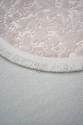 Dijidekor Elit Vizon 7 mm Polipropilen Antistatik Yıkanabilir Orta Kaymaz Dot Taban Oval Makine Dokuma Salon Halısı 180x180 cm