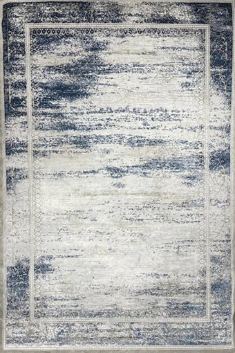 Merinos  Diamond Onerra Gri-Mavi 3 mm Akrilik Toz tutmaz Yıkanabilir İnce Kaymaz Dikdörtgen Makine Dokuma Salon Halısı 160x350 cm