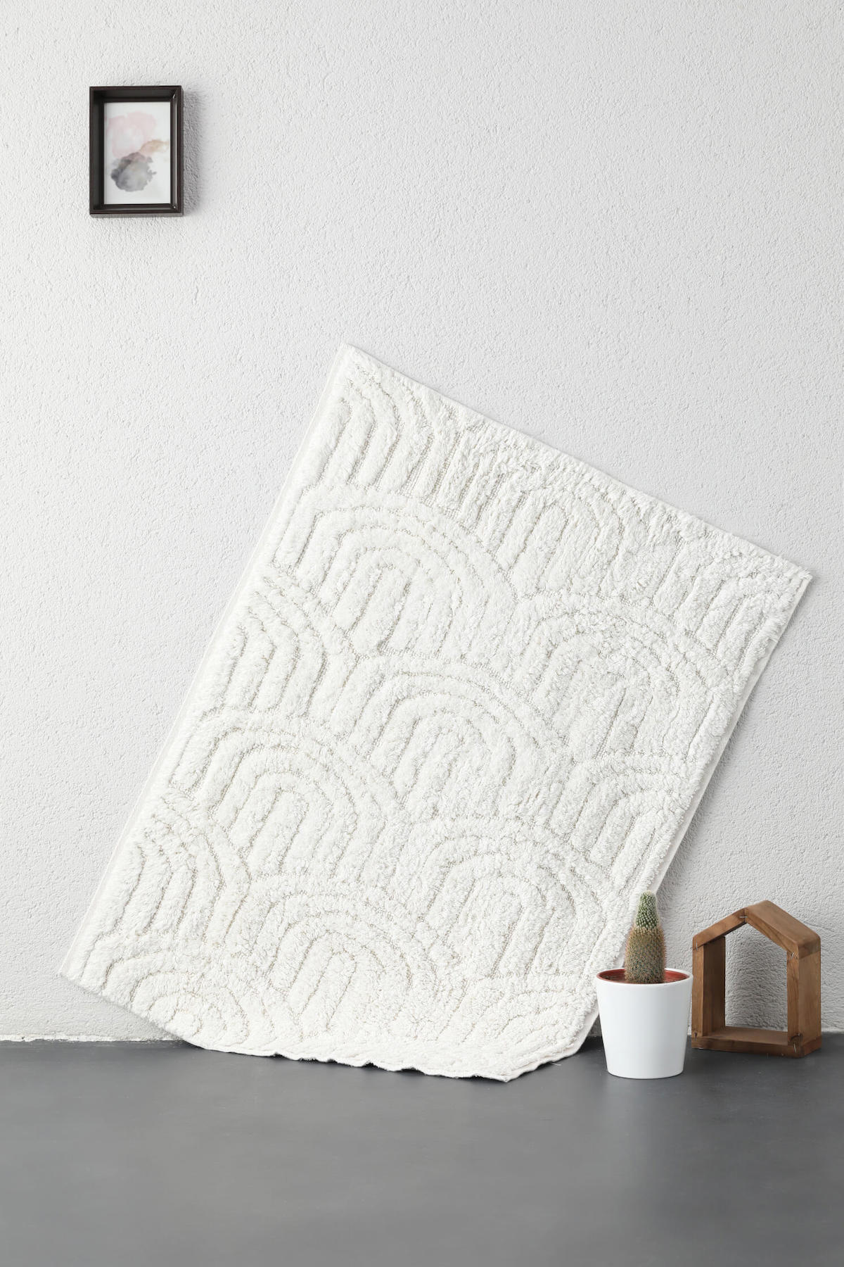 Favora Tina Krem Pamuk Yıkanabilir İnce Dikdörtgen Tufting Antre-Oturma Odası-Salon-Yatak Odası Halısı 120x180 cm