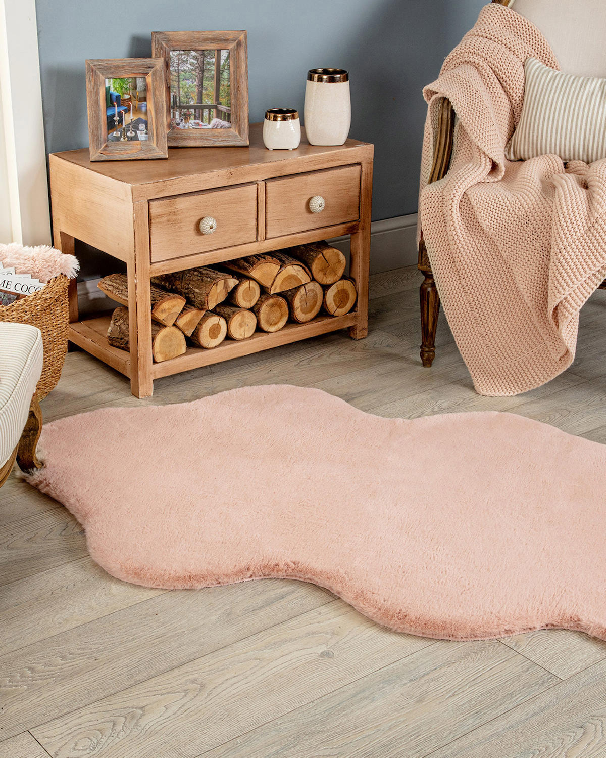 Madame Coco Arc En Ciel Pembe 20 mm Polyester Leke tutmaz Yıkanabilir Kalın Kaymaz Dikdörtgen Makine Dokuma Salon Halısı 100x150 cm