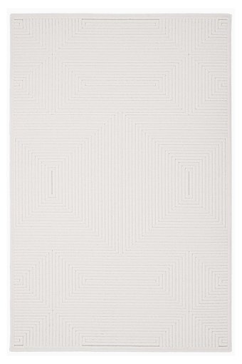 Alpina Home Dolce Krem 7 mm Polyester Yıkanabilir İnce Kaymaz Jüt Taban Dikdörtgen Makine Dokuma Salon Halısı 80x150 cm