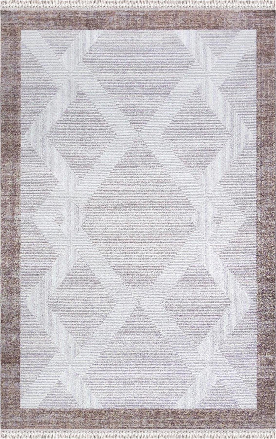 Merinos Rodin 60896 Vizon 8 mm Akrilik Toz Tutmaz Yıkanabilir Kalın Kaymaz Dikdörtgen Makine Dokuma Salon Halısı 80x200 cm