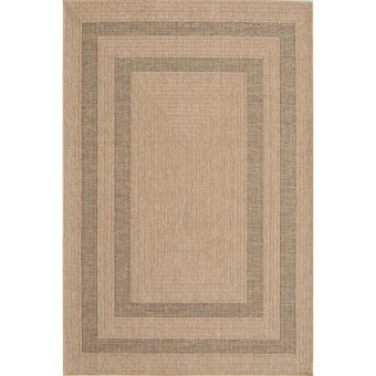 Hoom Rugs Beirut 9101 Antrasit - Bej 4 mm Polipropilen Antialerjenik İnce Kaymaz Jüt Taban Dikdörtgen Makine Dokuma Salon Halısı 160x230 cm