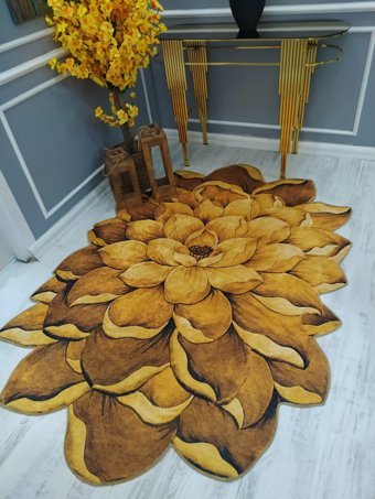 Doruklar Home Collection Kahverengi 0.8 mm Mikropolyester Toz Tutmaz Yıkanabilir İnce Kaymaz Dikdörtgen Makine Dokuma Salon Halısı 160x230 cm