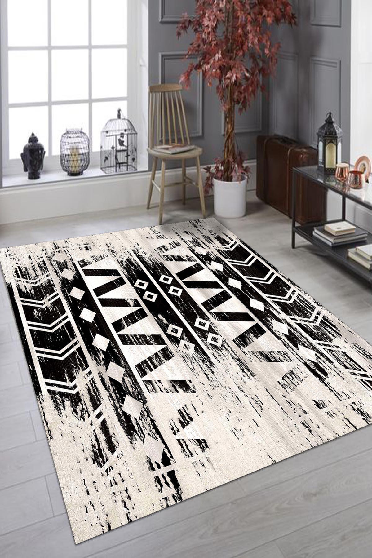Aida Home Hilda Krem 0.5 mm Pamuk Antialerjenik Yıkanabilir İnce Kaymaz Şönil Taban Dikdörtgen Makine Dokuma Salon Halısı 80x150 cm