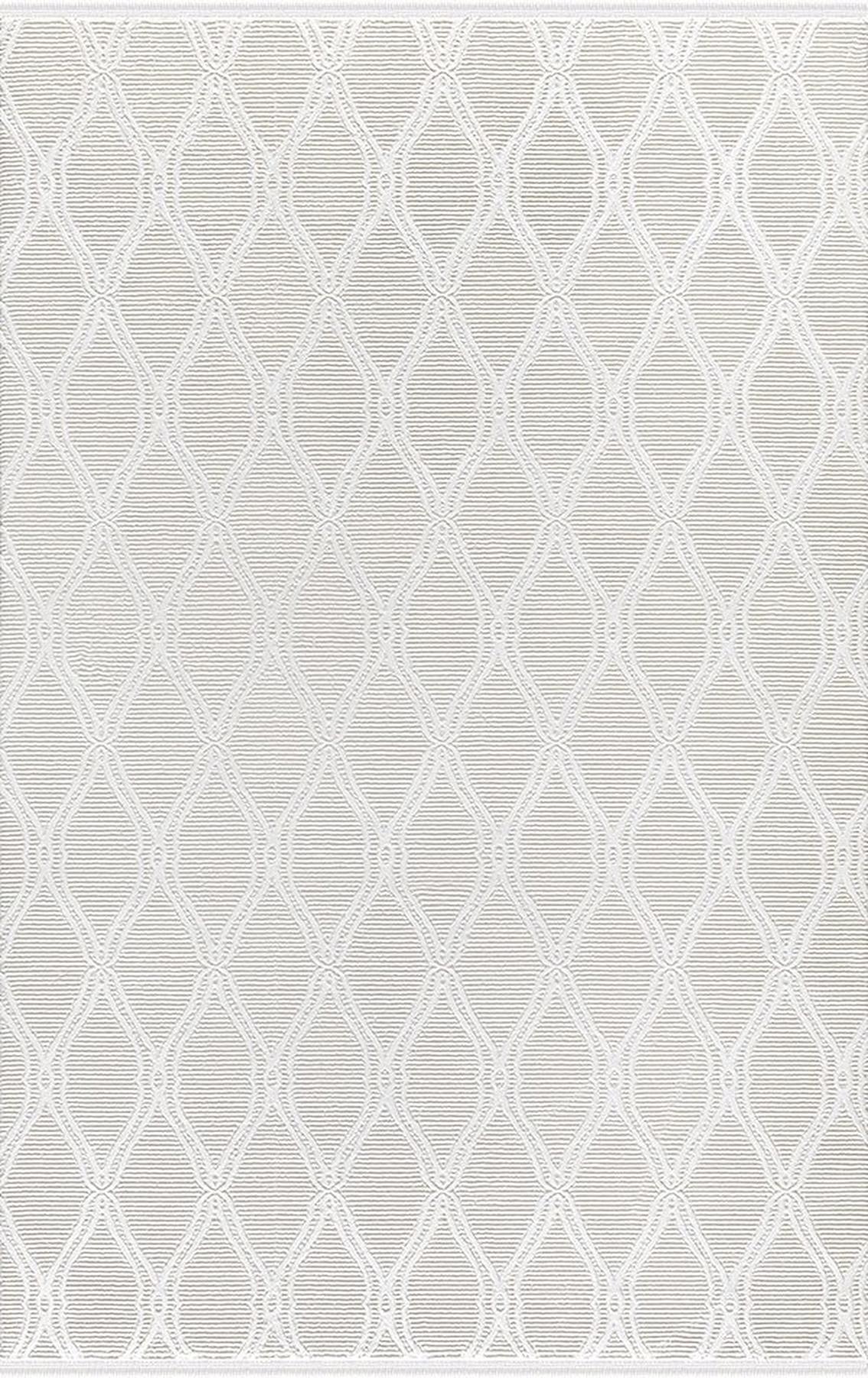Merinos Recycle 37406 Krem 12 mm Akrilik Antibakteriyel Yıkanabilir Kalın Kaymaz Jel Taban Dikdörtgen Makine Dokuma Salon Halısı 80x150 cm