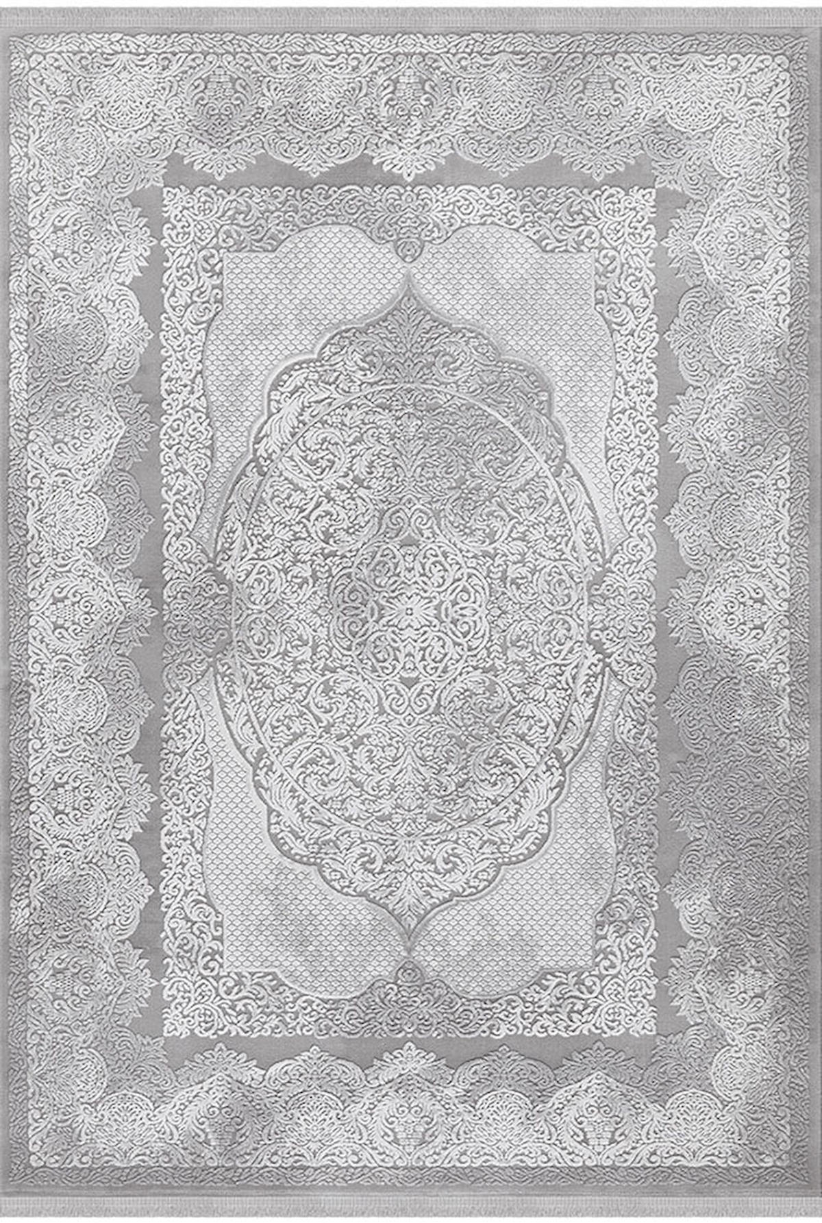 İpek Home Safarin 7634A Gri 10 mm Akrilik Yıkanabilir Orta Kaymaz Pamuk Taban Dikdörtgen Makine Dokuma Antre-Çocuk Odası-Salon-Yatak Odası Halısı 100x200 cm