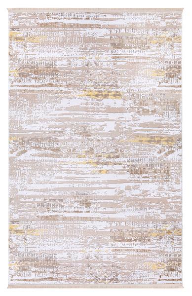 Aviva Larissa 6607 Bej Akrilik Yıkanabilir İnce Kaymaz Jüt Taban Dikdörtgen Makine Dokuma Salon Halısı 160x230 cm