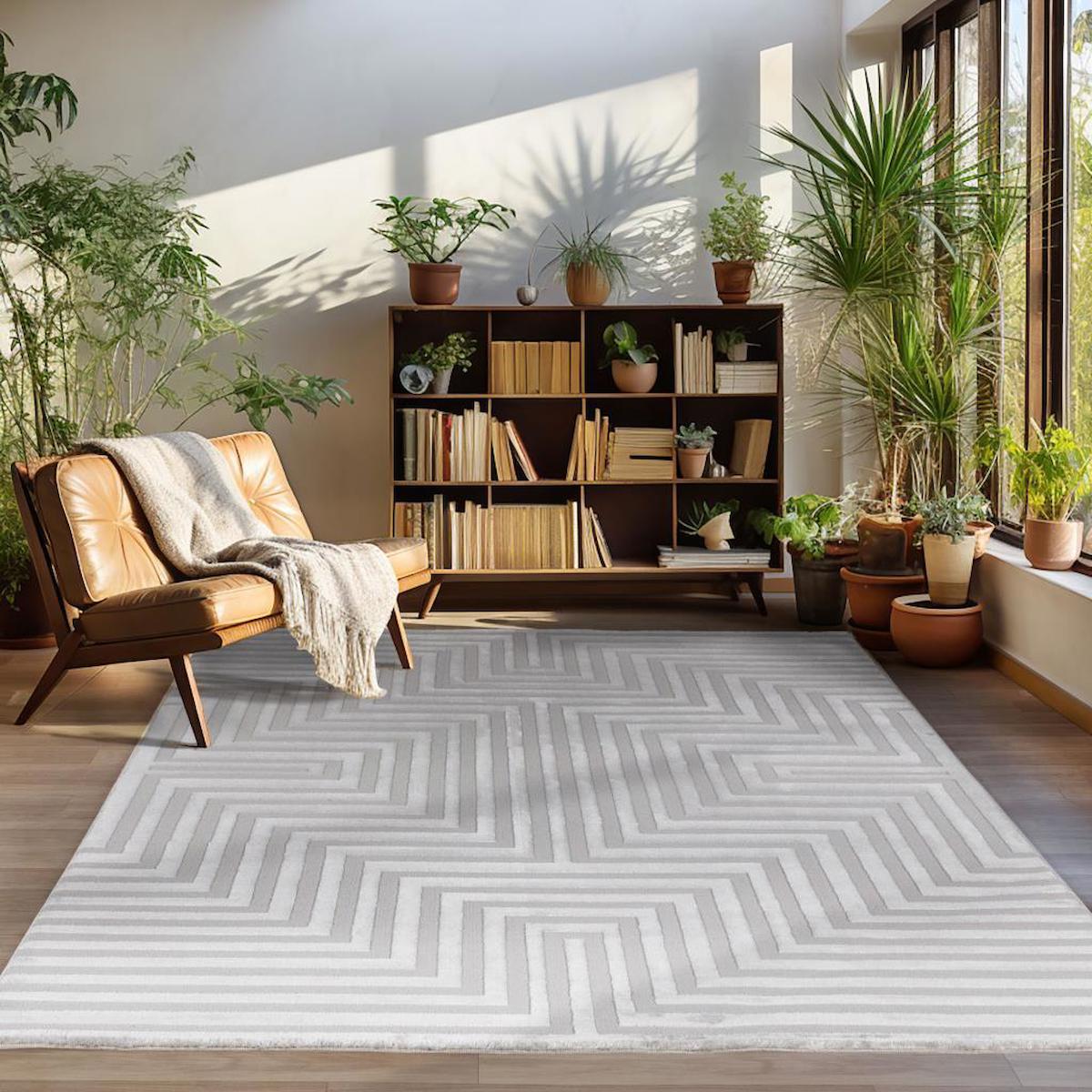 Carpettex Gri 12 mm Polyester Yalıtıma Yardımcı Yıkanabilir Kalın Kaymaz Dikdörtgen Makine Dokuma Salon Halısı 100x300 cm