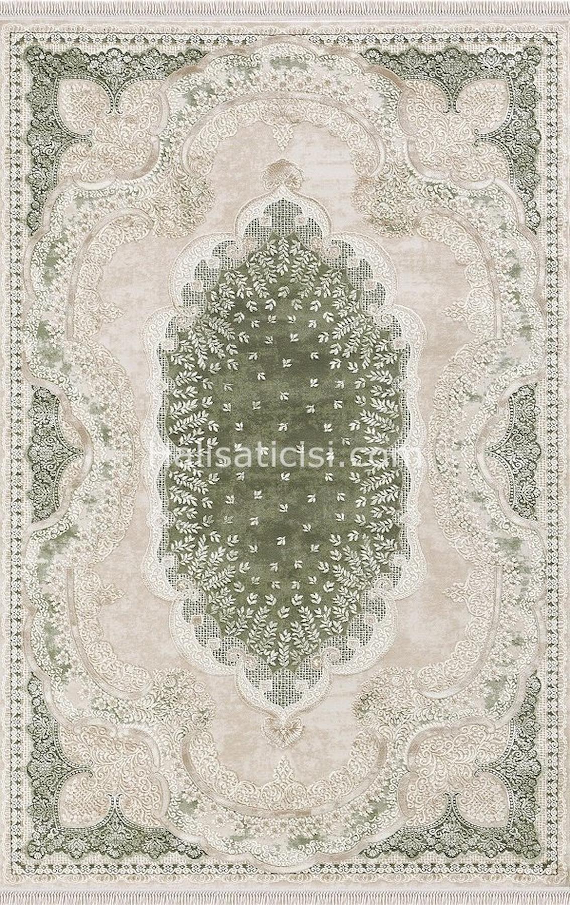 Merinos Rodin 19777 Krem 11 mm Akrilik Toz Tutmaz Yıkanabilir Kalın Kaymaz Dikdörtgen Makine Dokuma Salon Halısı 100x300 cm