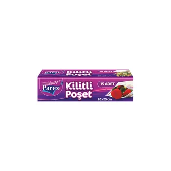 Parex Büyük Kilitli 20x25 Buz Dolabı Poşeti 12 Adet