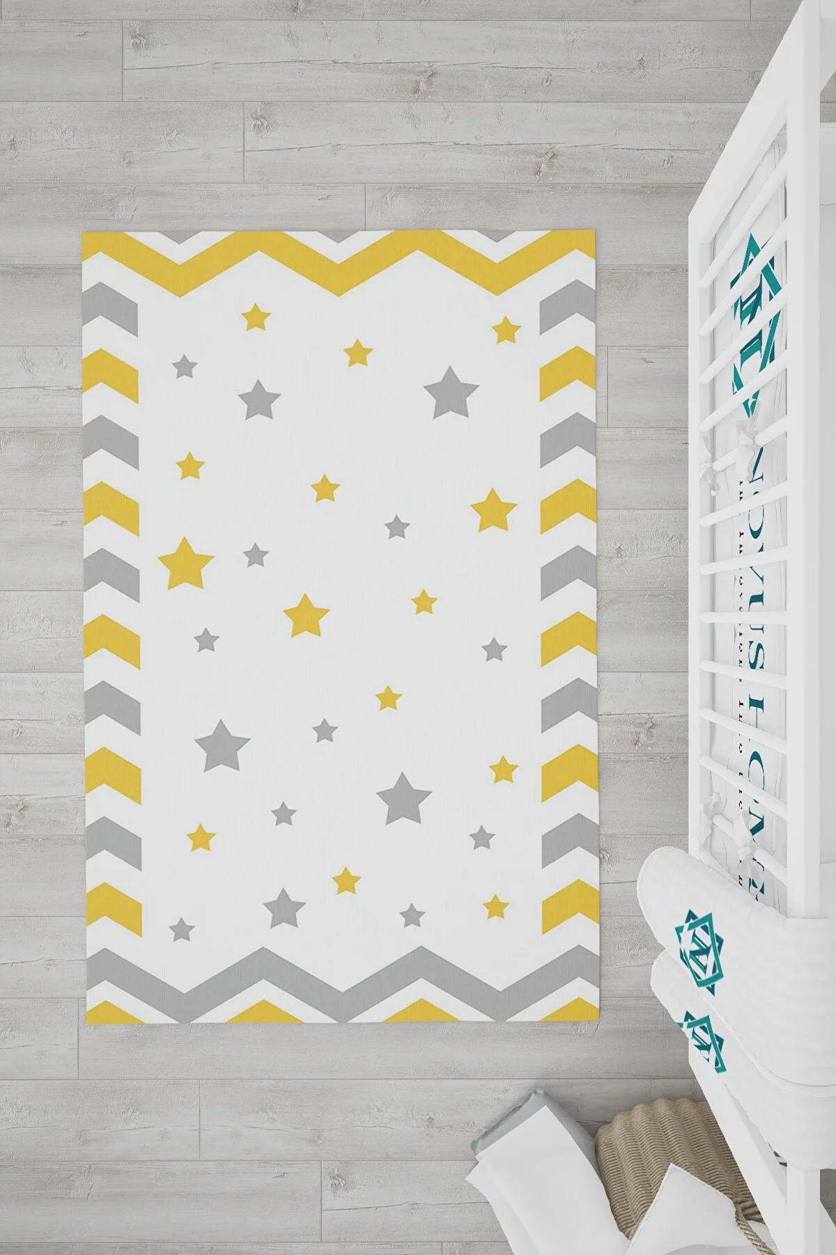 Novus Home Punto Serisi Çok Renkli 7 mm Polyester Antibakteriyel-Toz Tutmaz-Yalıtıma Yardımcı Yıkanabilir İnce Kaymaz Taban Dikdörtgen Makine Dokuma Çocuk Odası Halısı 180x290 cm
