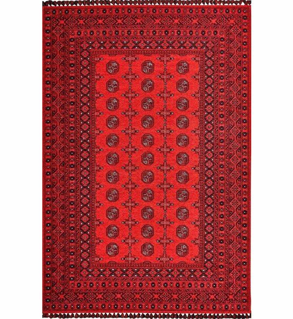 Gümüşsuyu Deco Anatolia 15916 Turuncu 6 mm Akrilik-Pamuk Toz Tutmaz Yıkanabilir İnce Kaymaz Taban Dikdörtgen Makine Dokuma Salon Halısı 140x200 cm