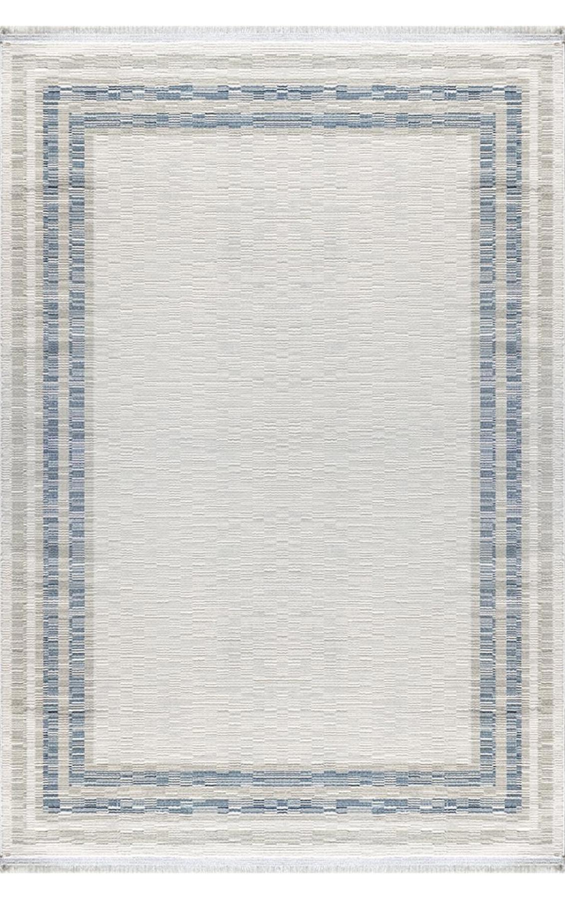 Padişah Aspen 62749 Mavi 6 mm Polyester Toz Tutmaz Yıkanabilir İnce Kaymaz Dikdörtgen Makine Dokuma Salon Halısı 100x200 cm