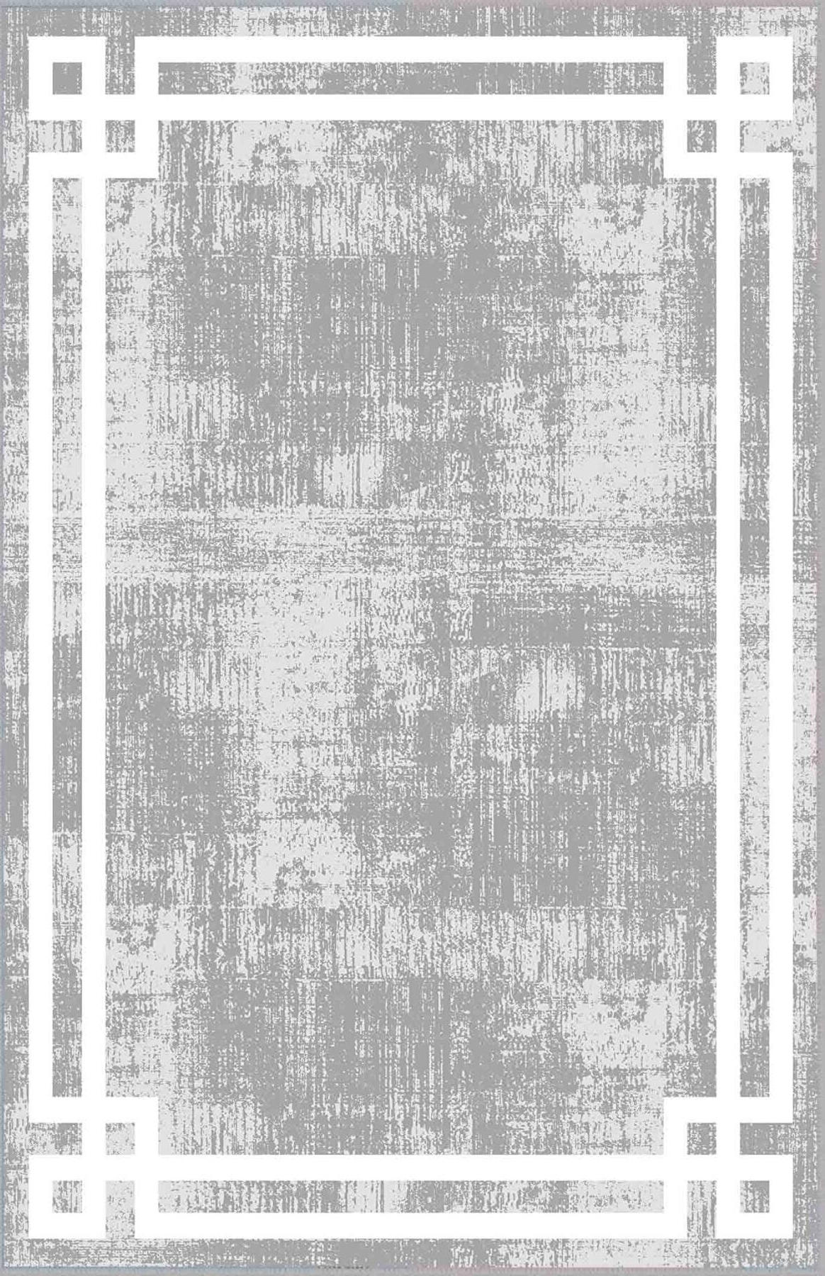 Rovigo Home RVG0495 Gri 8 mm Polyester Antibakteriyel-Leke Tutmaz-Toz Tutmaz Yıkanabilir İnce Kaymaz Dot Taban Dikdörtgen Makine Dokuma Salon Halısı 160x230 cm