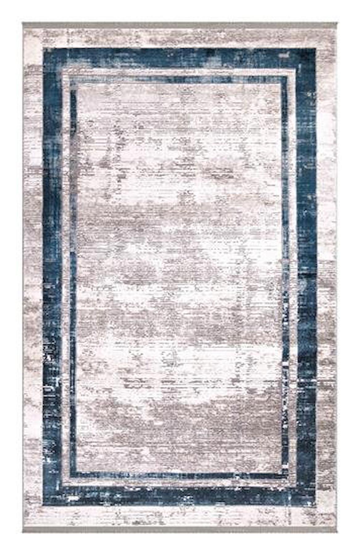 Aviva Network 9605 Krem 0.8 mm Akrilik Yıkanabilir İnce Kaymaz Jüt Taban Dikdörtgen Makine Dokuma Salon Halısı 160x230 cm