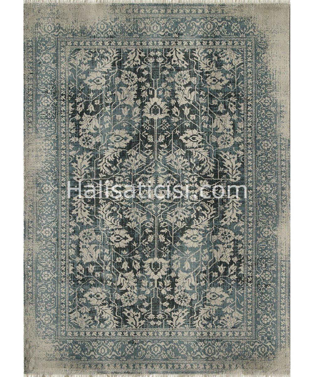Gümüşsuyu Ecocycle 11579 Krem 8 mm Polyester Toz Tutmaz Yıkanabilir İnce Kaymaz Dikdörtgen Makine Dokuma Salon Halısı 80x200 cm