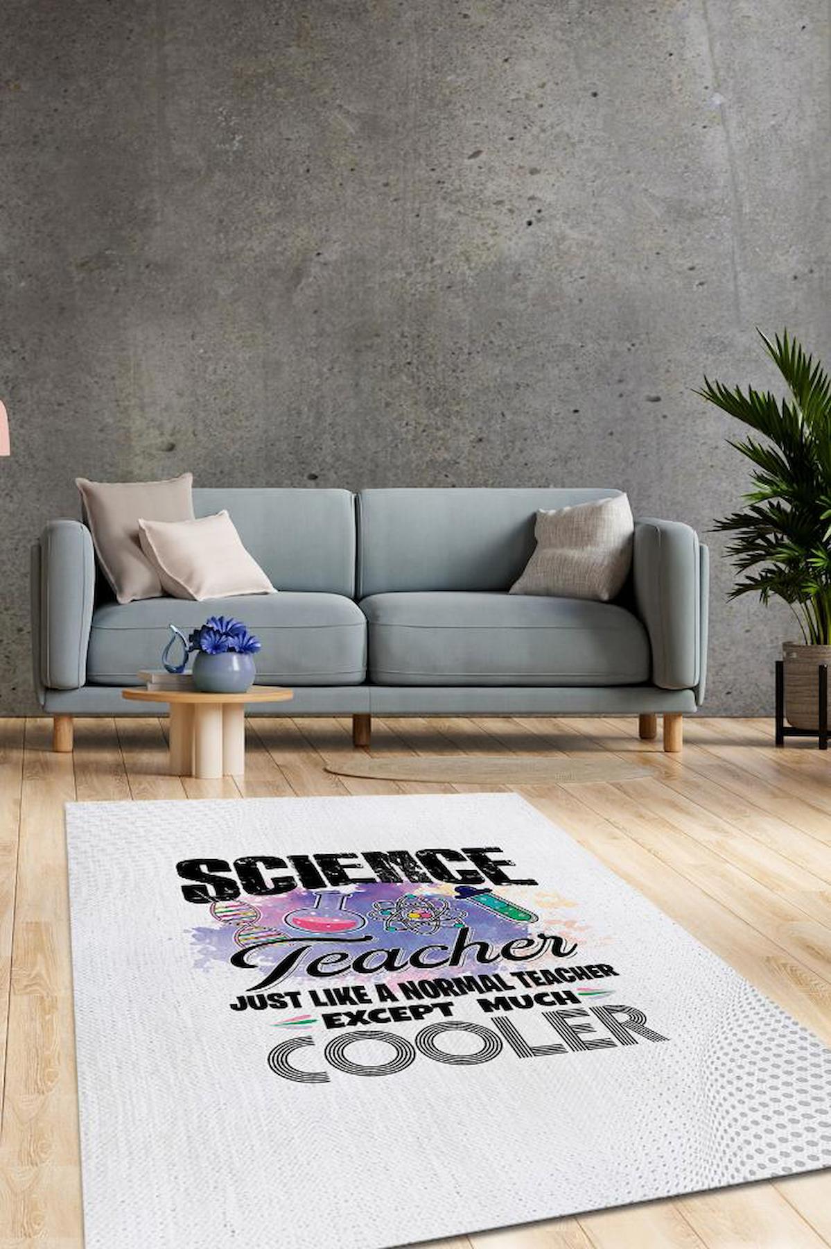Homshtag Fen Öğretmeni Krem 4 mm Pamuk Antistatik Yıkanabilir İnce Kaymaz Dikdörtgen Makine Dokuma Çalışma Odası Halısı 100x200 cm