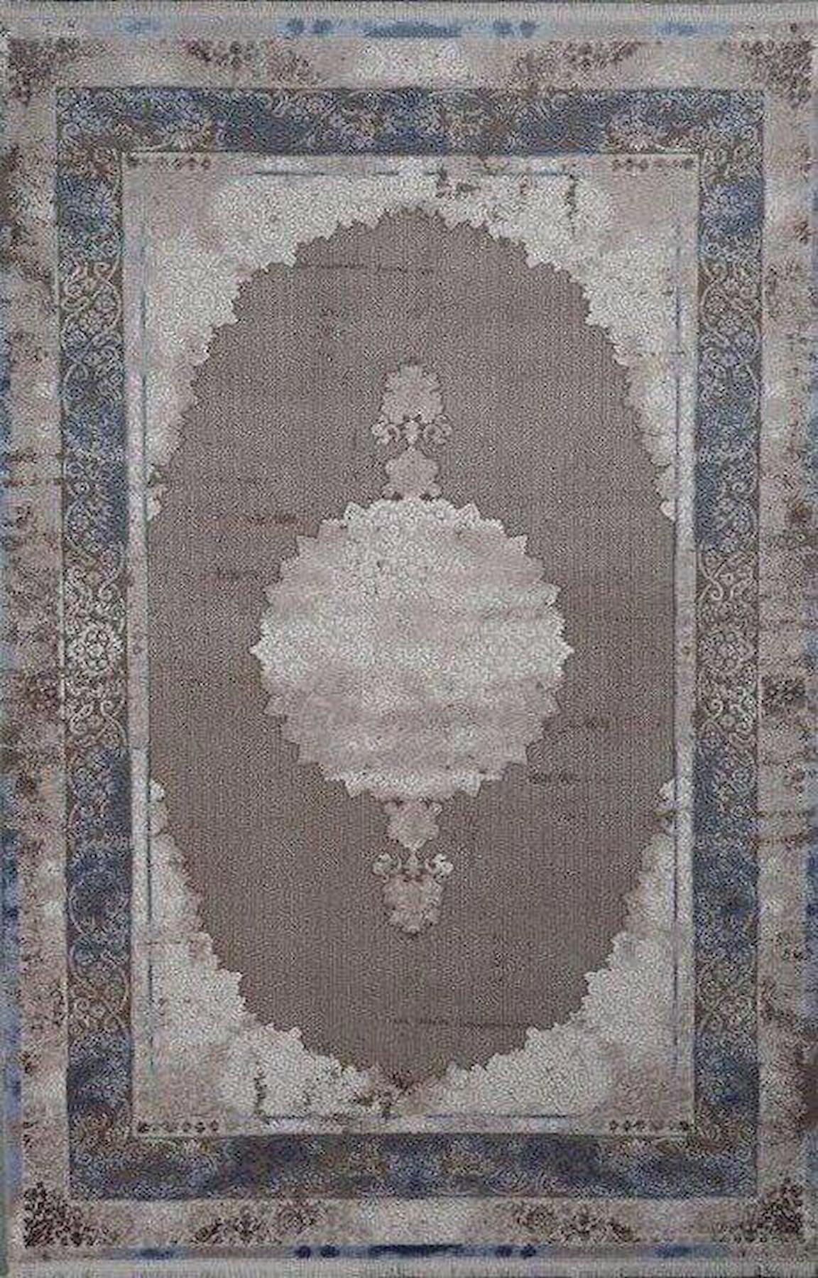 Gümüşsuyu Viera 15597 Mavi 7 mm Akrilik Antibakteriyel Yıkanabilir İnce Kaymaz Dikdörtgen Makine Dokuma Salon Halısı 100x300 cm