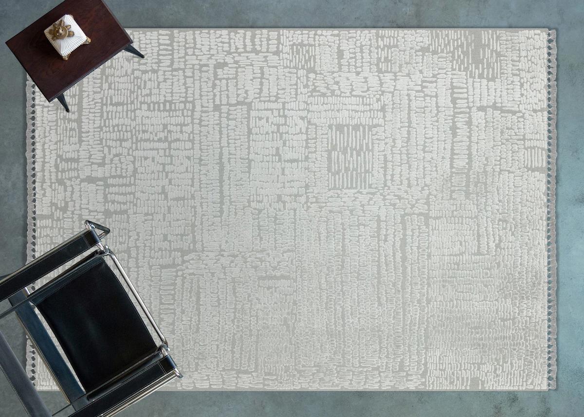 Apex Nüans 8806 Krem Pamuk Yıkanabilir İnce Kaymaz Jüt Taban Dikdörtgen Makine Dokuma Salon Halısı 60x100 cm