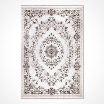 Crea Halı Silver 16519 Krem 6 mm Polyester Toz Tutmaz Yıkanabilir İnce Dikdörtgen Makine Dokuma Salon Halısı 80x300 cm